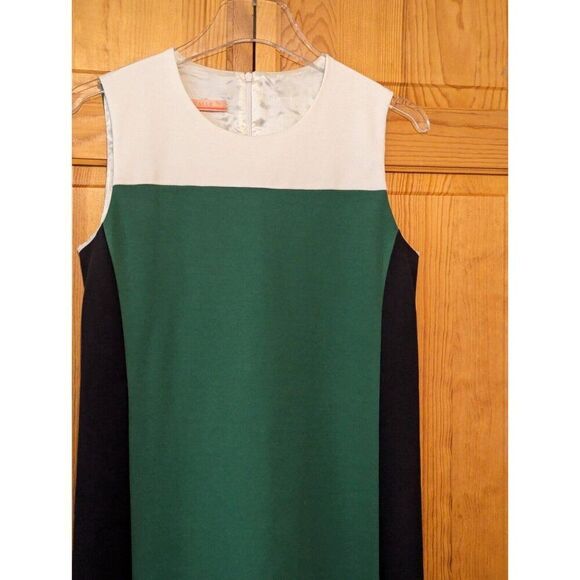 VILAGALLO Dress‎ Colorblock Sleeveless Dress Blue Green Sz 38  US Sz 6 - Picture 1 of 9
